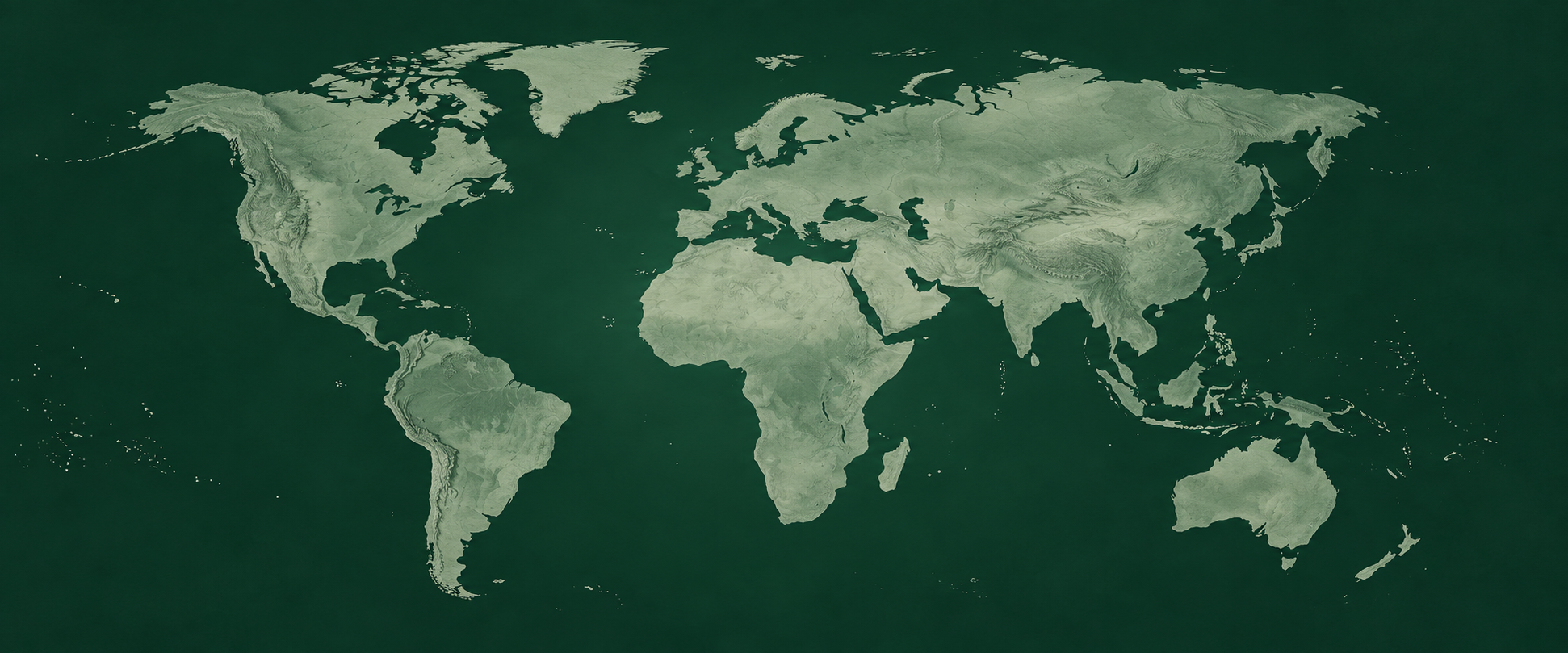 World map tracing a life lived across continents