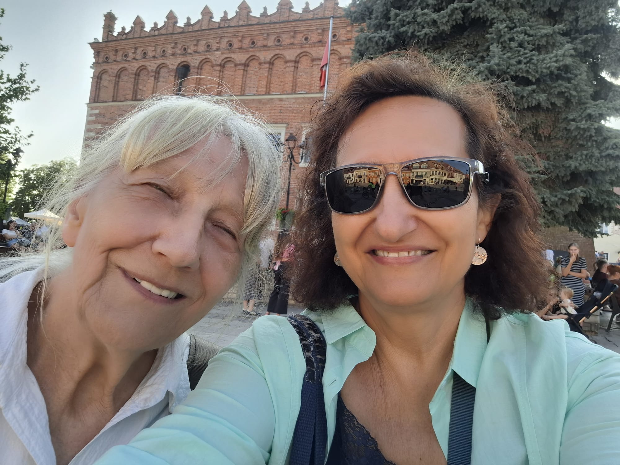 With mom in Sandomierz main square